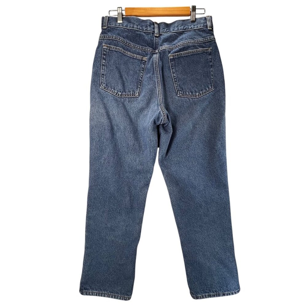 LL Bean Womens Blue Jeans Plaid Lined 14 MT Plaid Lined Original Fit Work Wear - Picture 8 of 14